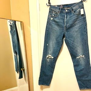 GAP Denim Distressed Cheeky Straight High-Rise (NWT)